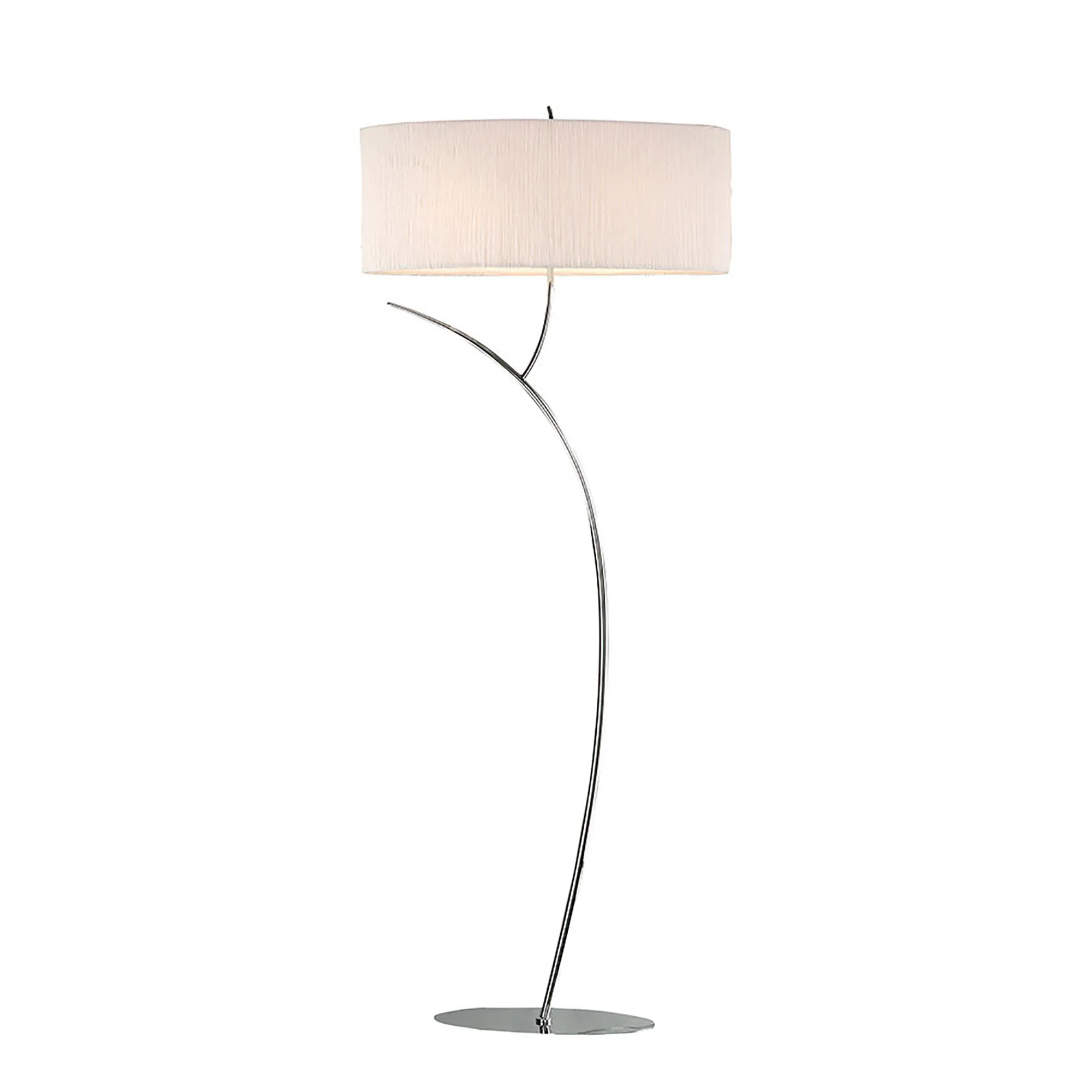 Eve Polished Chrome-White Floor Lamps Mantra Shaded Floor Lamps